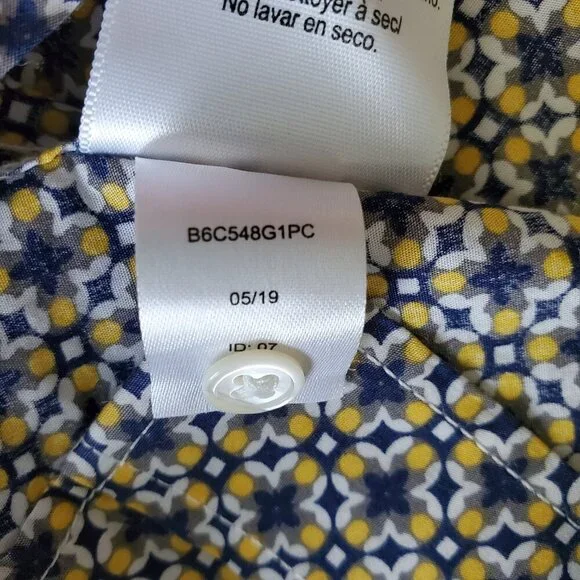 Psycho Bunny 100% Pima Cotton Geometric Printed Long Sleeve Button Down Shirt M - Picture 9 of 13